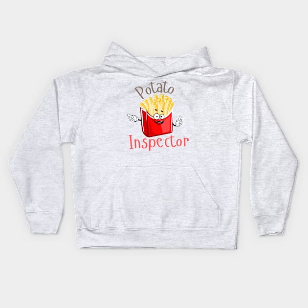 French Fries Potato Inspector Kids Hoodie by casualism